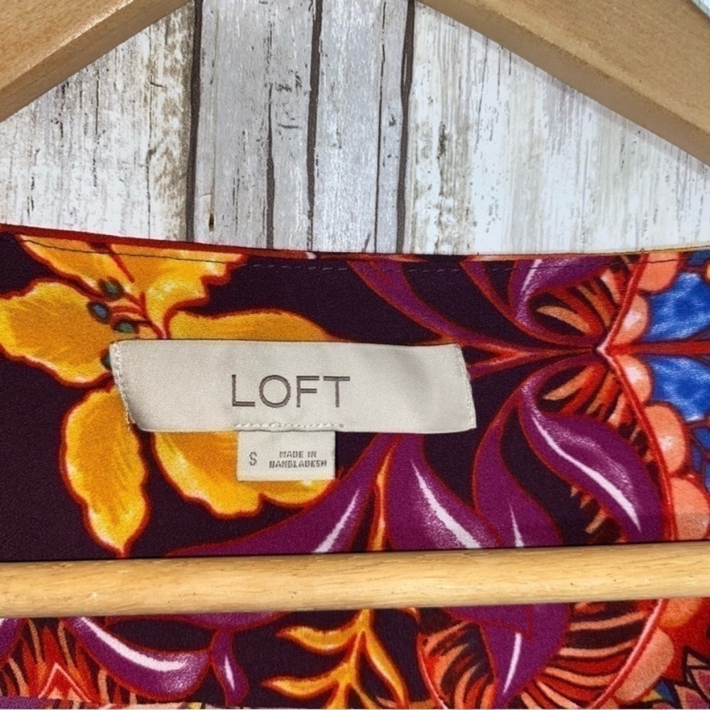 Loft Orange Paisley Open Sleeve Blouse - Picture 5 of 5